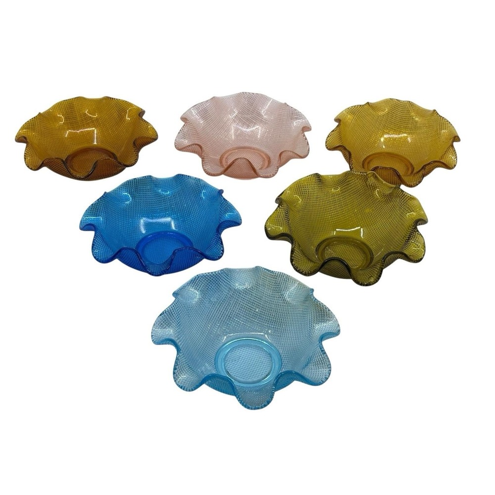 6 Vintage Mid Century Colony Glass Candy Dish / Bowls - A Set